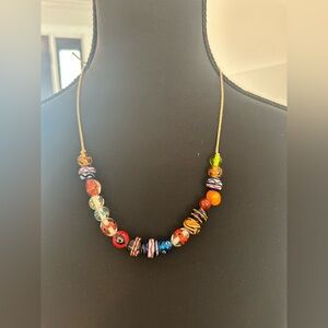Colorful Beaded Choker Necklace Adjustable